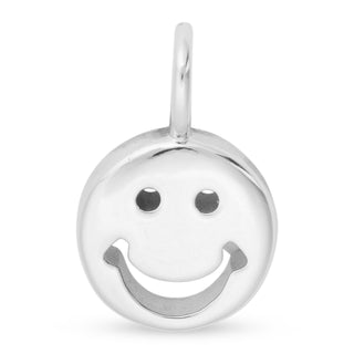 Sterling silver dipped silver happy face charm for Add-A-Charm necklaces and bracelets