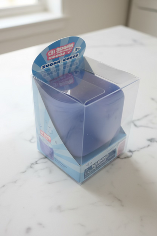 Soft squishy blue sugar cube sensory toy for stress relief