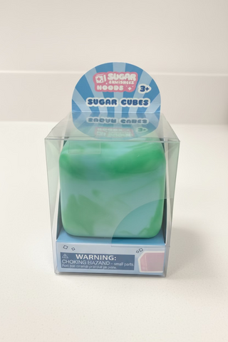 Soft squishy green sugar cube sensory toy for stress relief