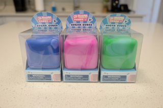 Soft squishy sugar cube sensory toy in assorted colors for stress relief