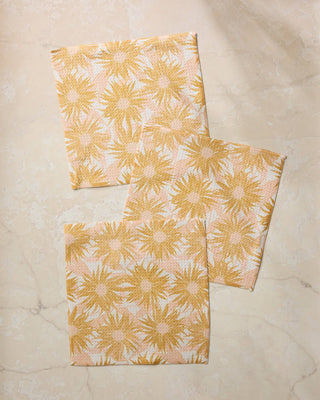 Golden floral eco-friendly kitchen dishcloth set by Geometry
