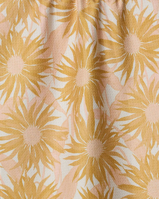 Golden floral eco-friendly kitchen tea towel by Geometry close up