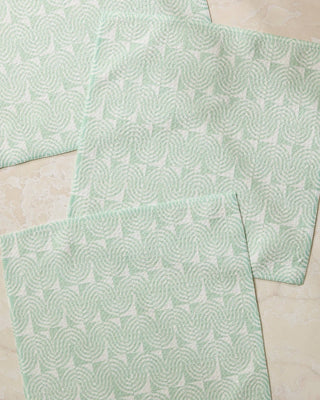 Green swirl patterned eco-friendly dishcloth set of 3 by Geometry close up view