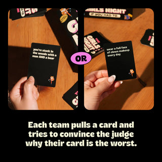 Girls Night If You Had To party game would you rather style example