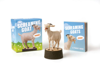 mini screaming goat funny desk toy with sound and trivia book