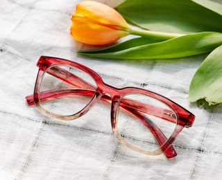Peepers To The Max Progressive Blue Light Glasses – Rose Ombre Horn