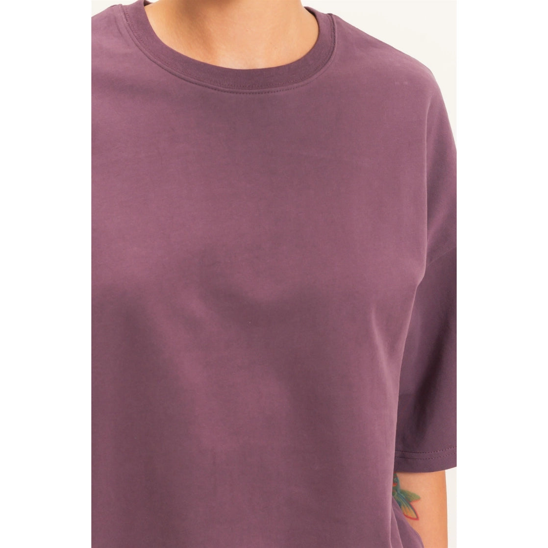 Washed Crew Neck Short Sleeve Top