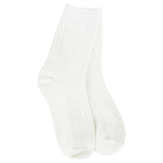 Women's Cloud cable knit mini crew socks featuring an ultra-soft lightweight design for everyday comfort and versatile style.