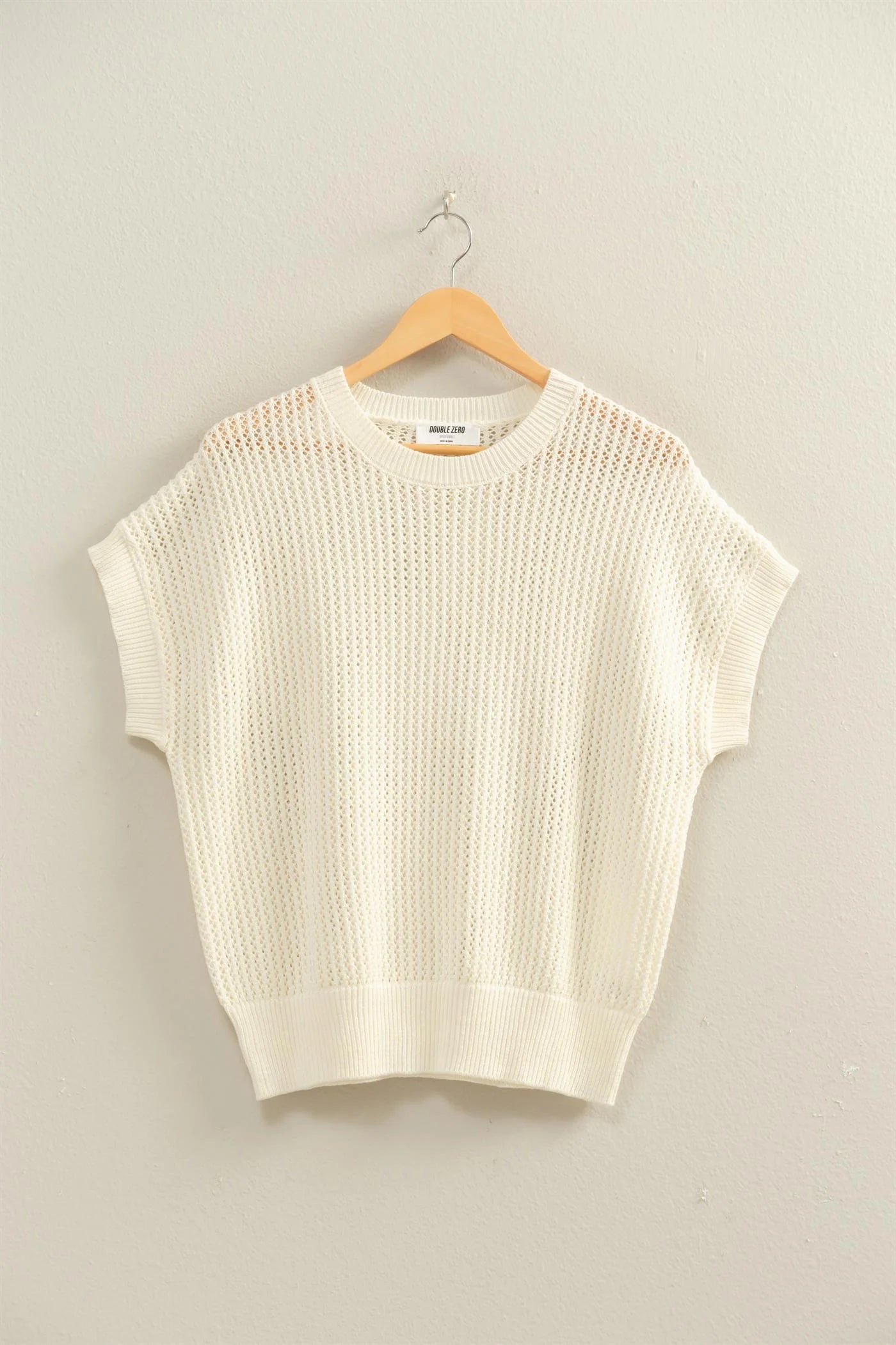 Open Knit Dolman Sleeve Top