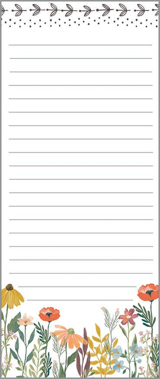 Notepad with floral design and lined pages