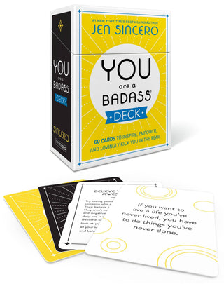 You Are a Badass affirmation card deck with motivational quotes