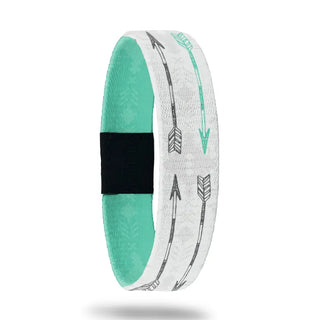 ZOX Never Give Up inspirational bracelet with arrow design made from recycled water bottles