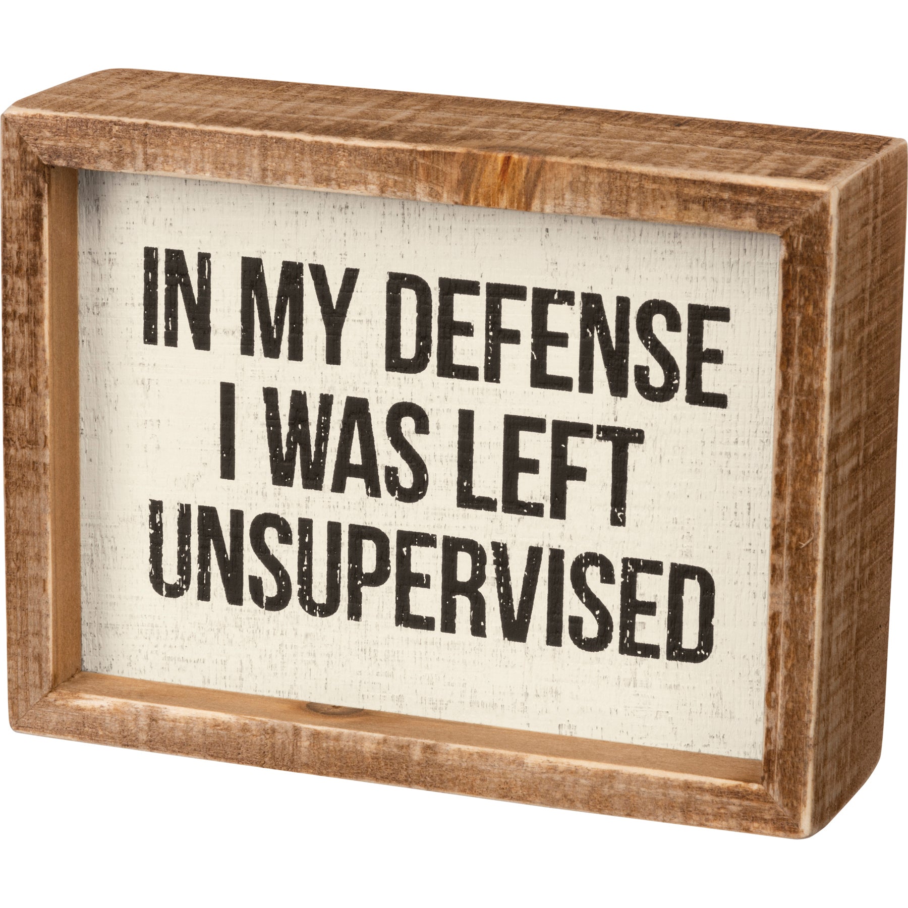 Inset Box Sign - I Was Left Unsupervised