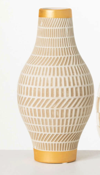 Geometric Gold Trimmed Vases