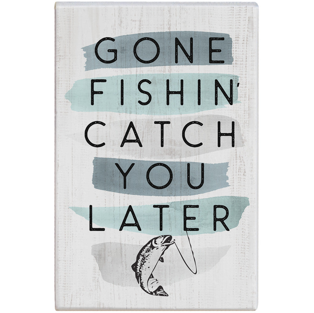 Gone Fishin' Watercolor Sign