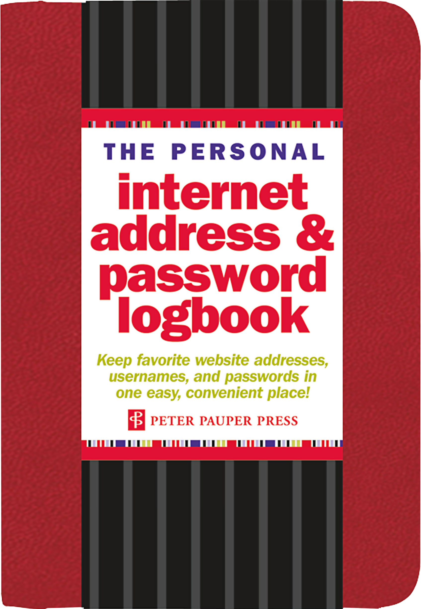 Red Internet Address & Password Logbook