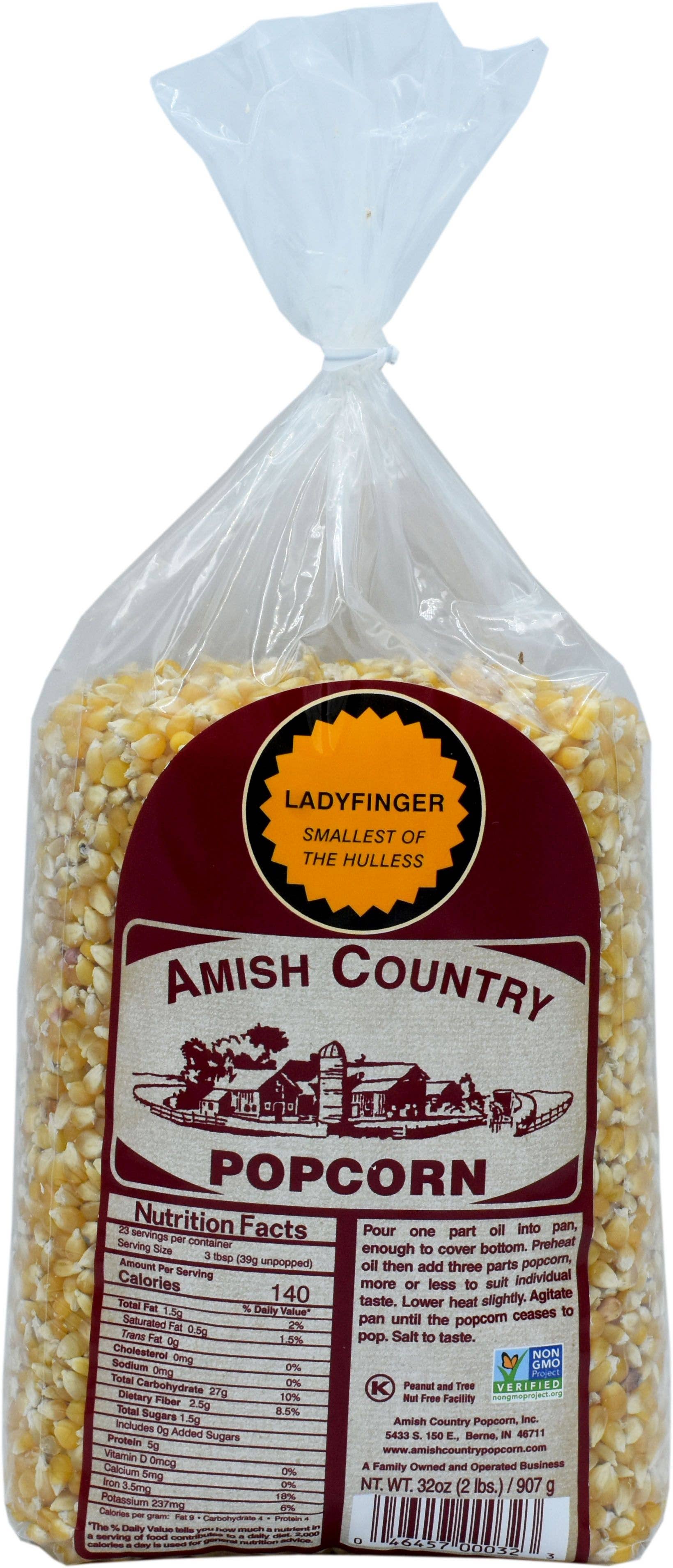 2lb Bag of Ladyfinger Hulless Popcorn