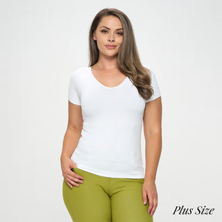 Seamless Reversible V-Neck Short Sleeve Top