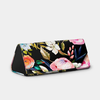 Floral on Black - Eyeglass-Sunglass Case