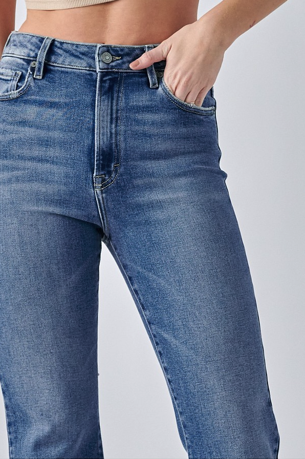Clean Cropped Flare Denim Jeans