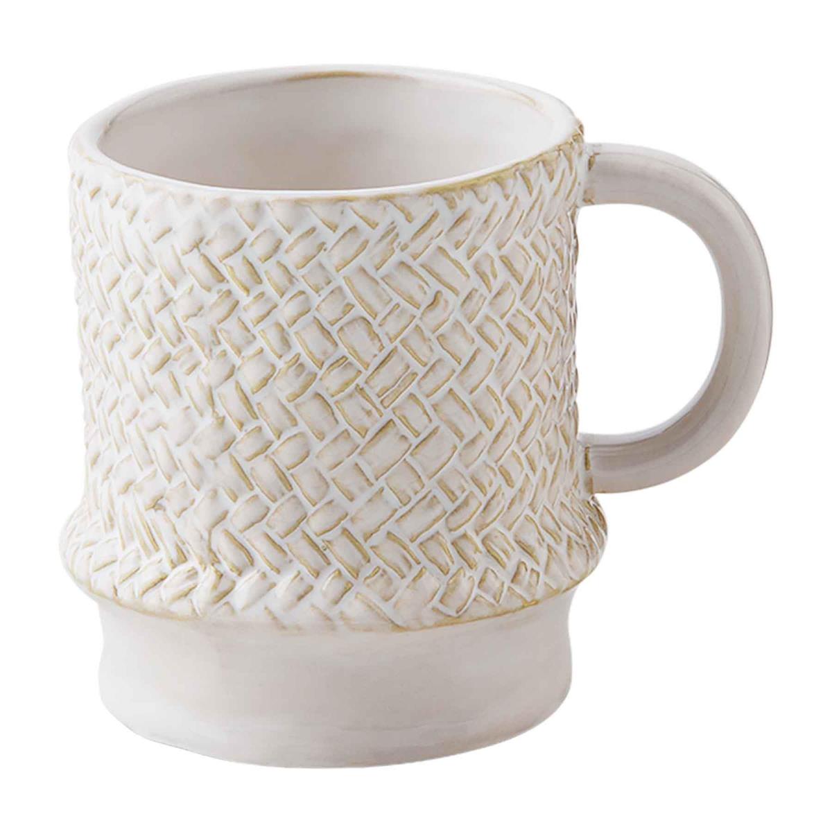 White Weave Stoneware Mug