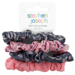 Pink & Grey Slim Scrunchies