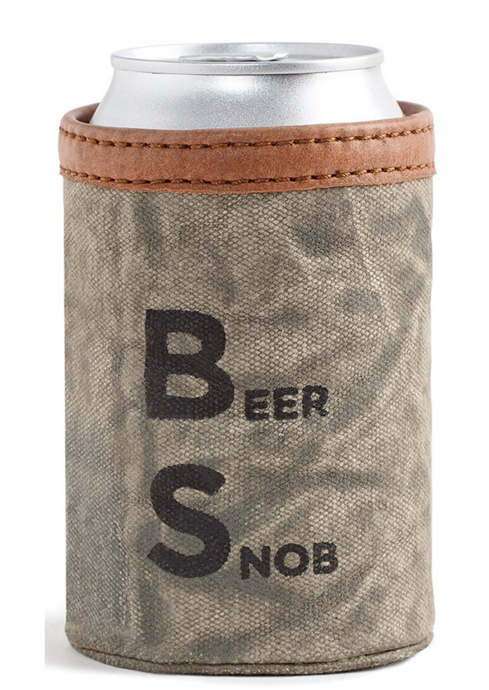 Beer Snob Up-Cycled Canvas Can Cover