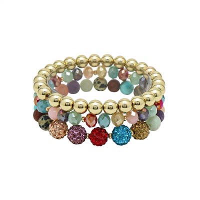 Pearl and Gold Fill Beaded Stretch Bracelets - Laughing Lotus Boutique