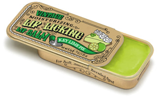 Lip Licking key lime pie flavored organic natural lip balm in vintage slider tin packaging