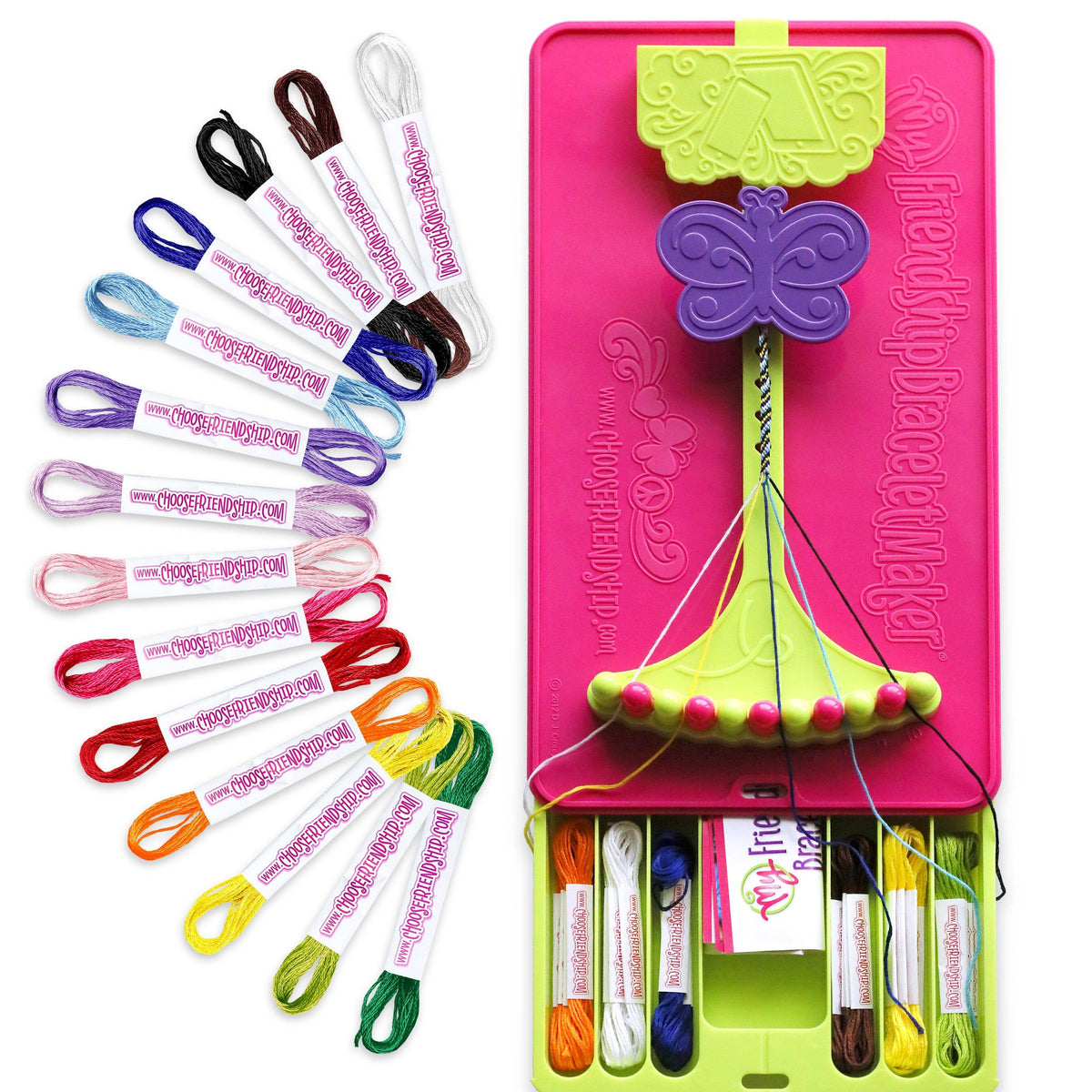 Choose Friendship, My Friendship Bracelet Maker Kit New Version - Bracelet Craft Kit and Knot It App Patterns, 56 Threads