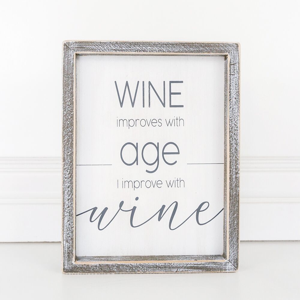 Improve With Wine Framed Sign