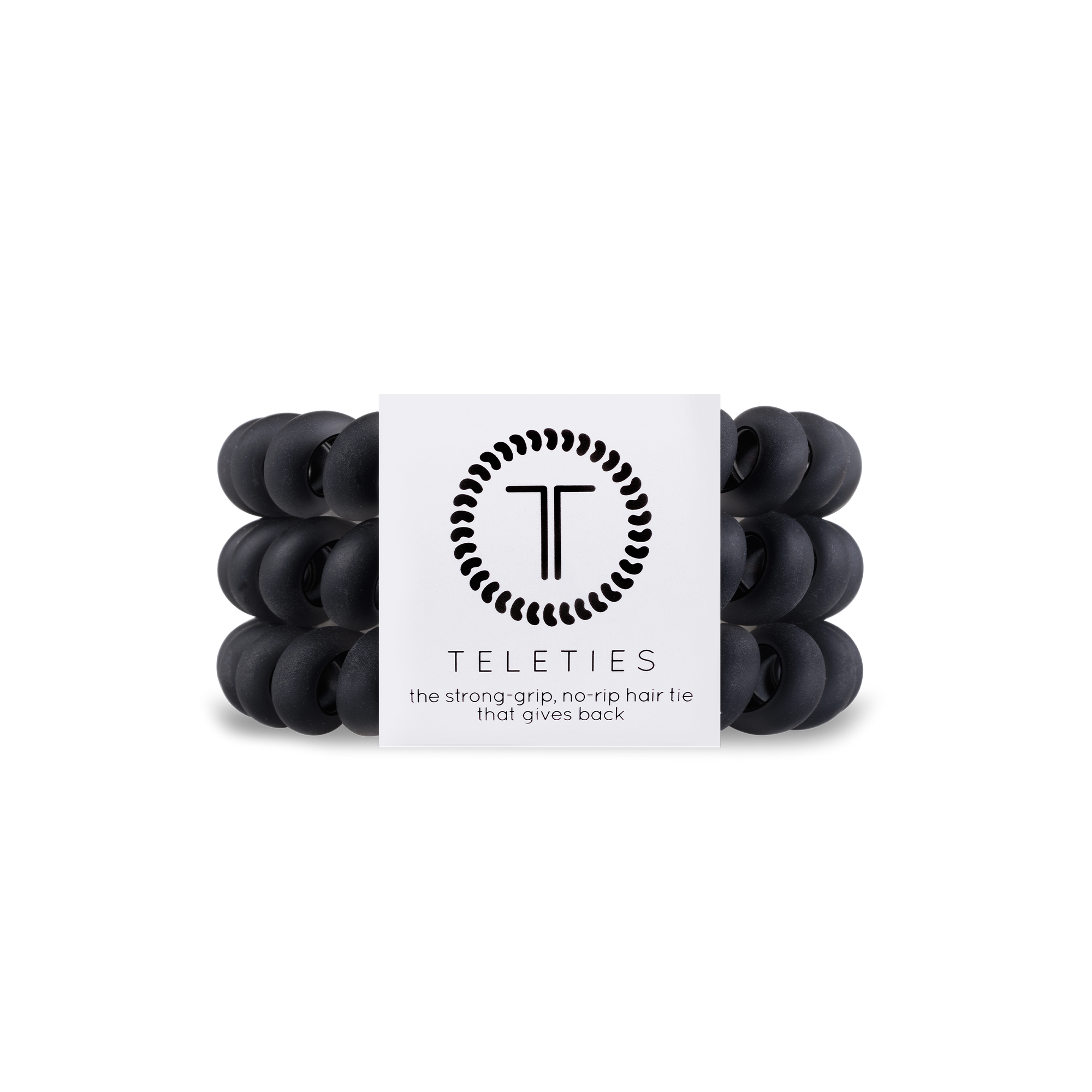 Teleties Matte Black Hairties - Large