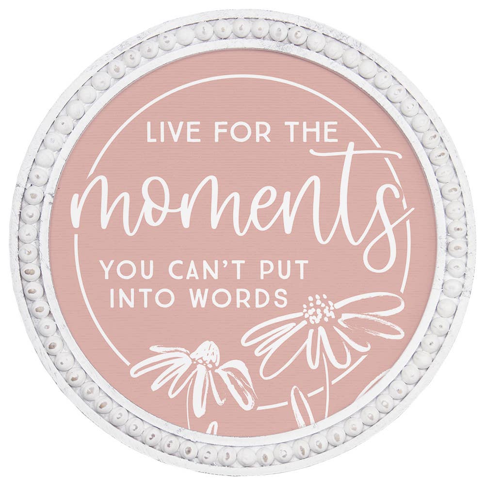 Live For Moments Pink - Beaded Art Round