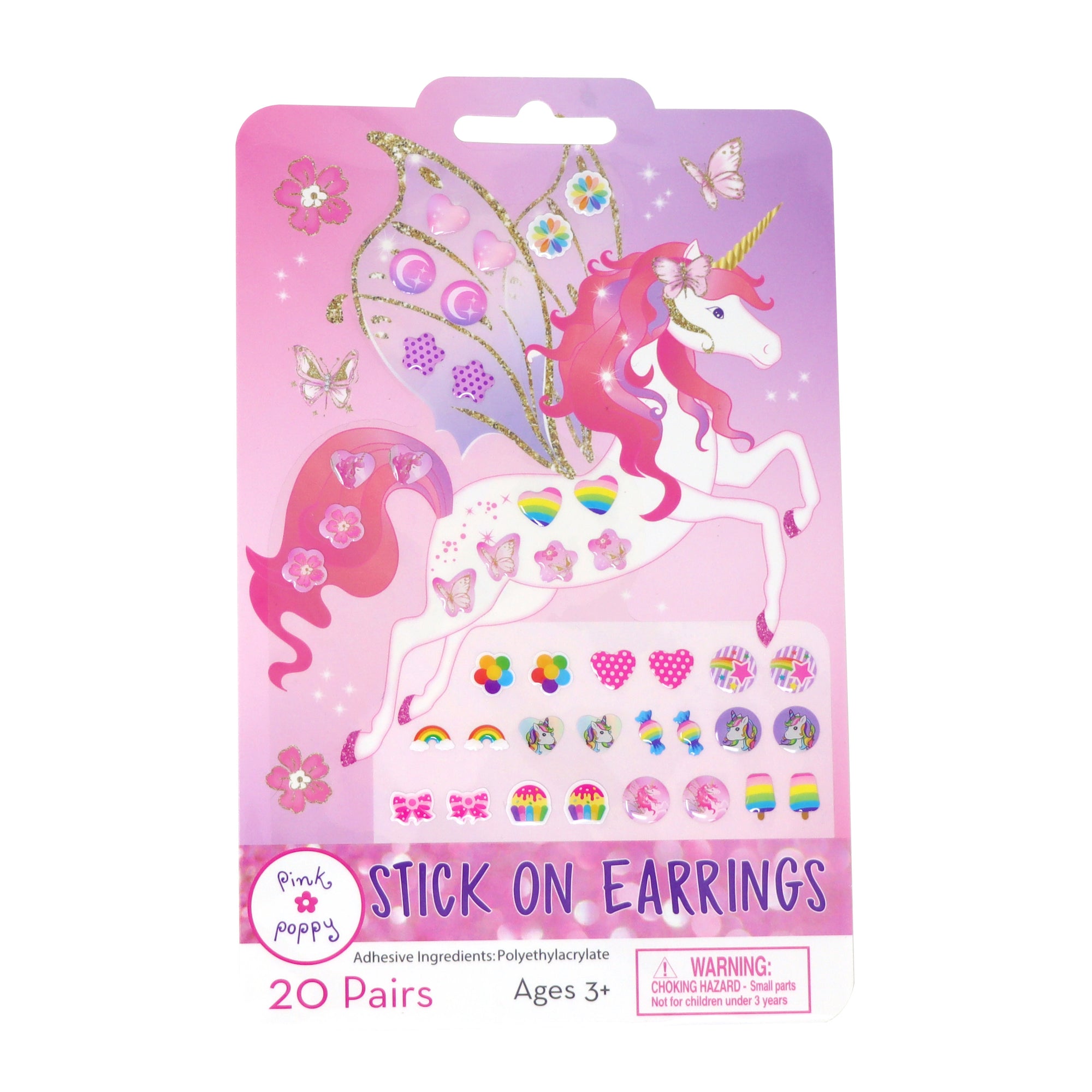 Unicorn Princess Stick On Earrings (20 pairs)