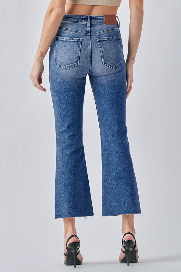Clean Cropped Flare Denim Jeans