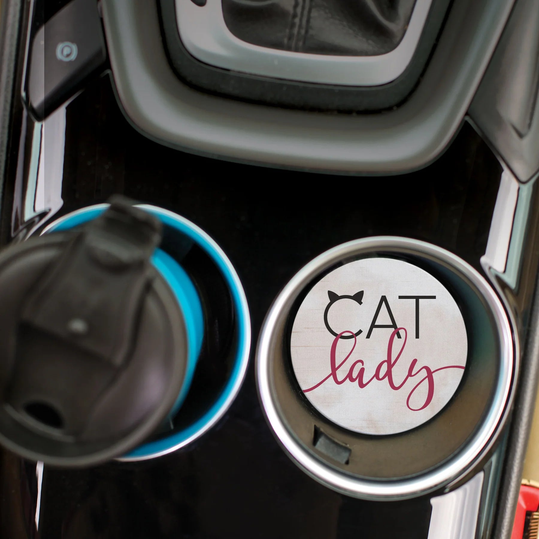 Ceramic Car Coaster Cat Lady