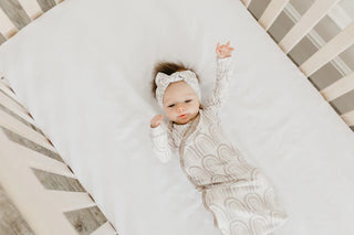 Bliss Copper Pearl Knit Headband Bow