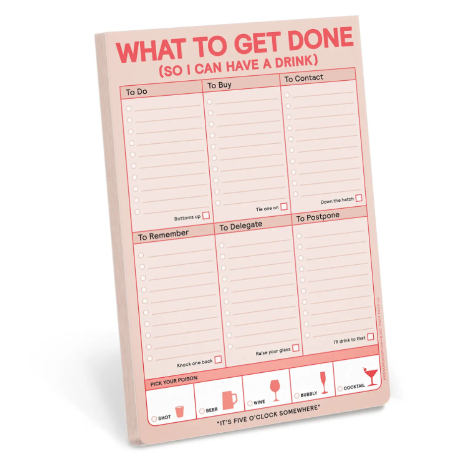 Knock Knock What To Get Done Note Pad