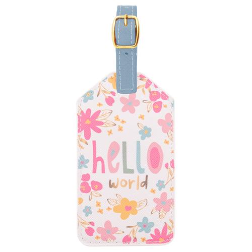 Pink Floral Luggage Tag