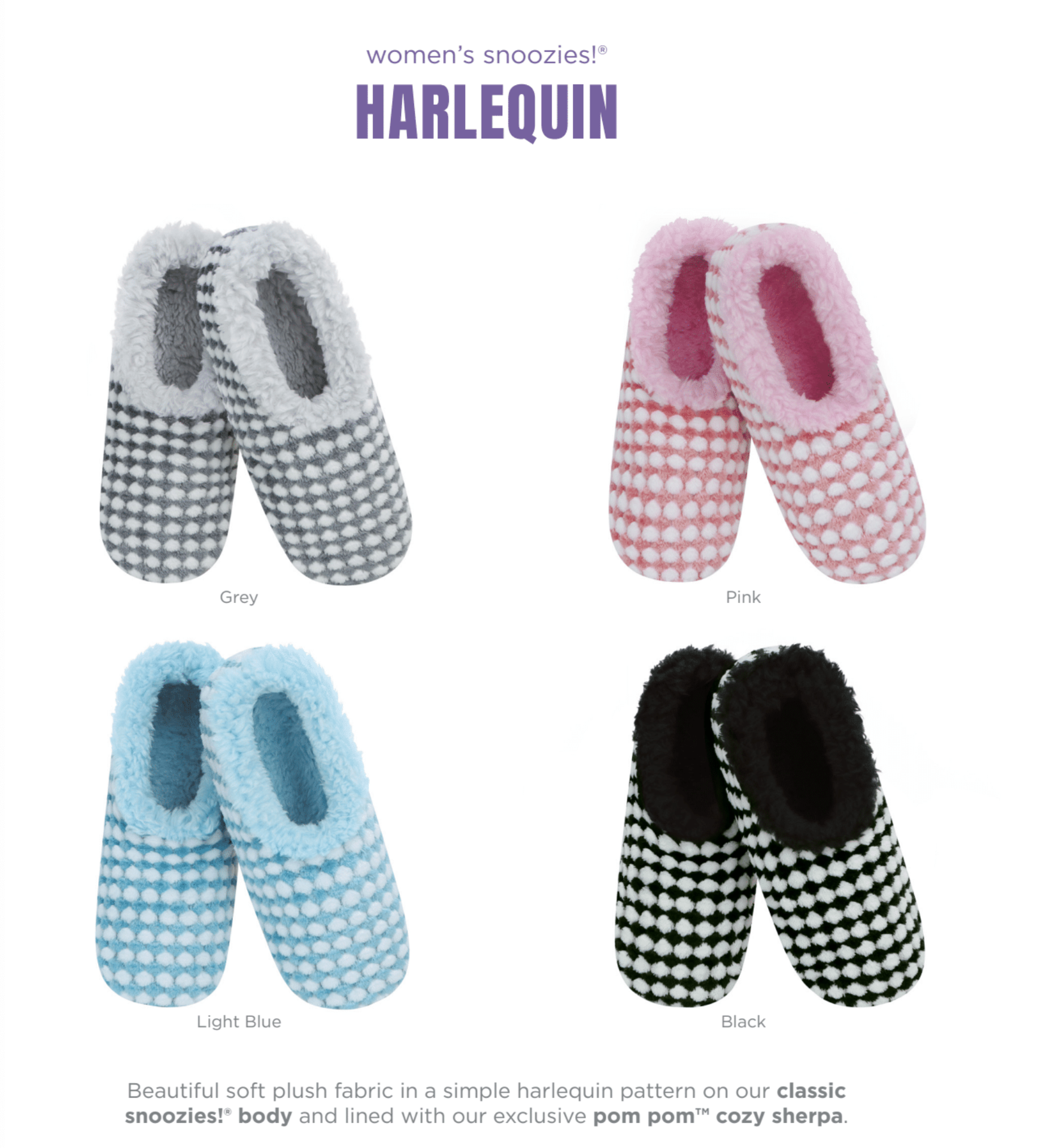 Women's Harlequin Pattern Snoozies