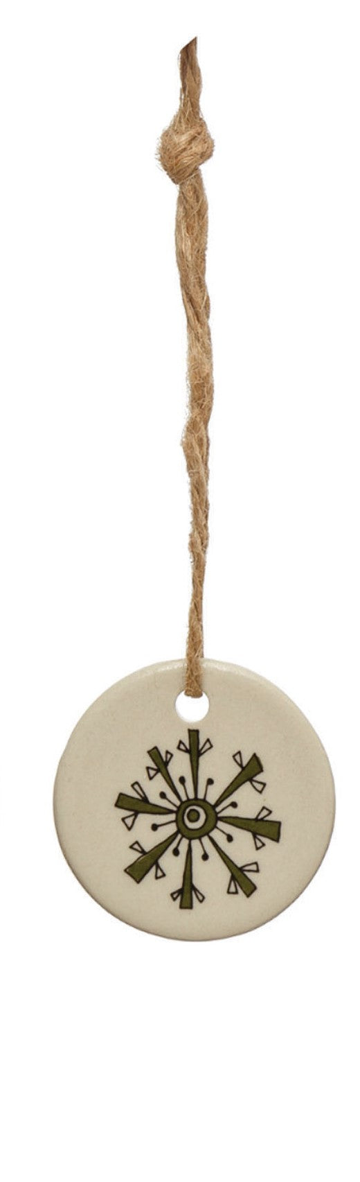 Round Stoneware Tag Ornaments - Multiple Options