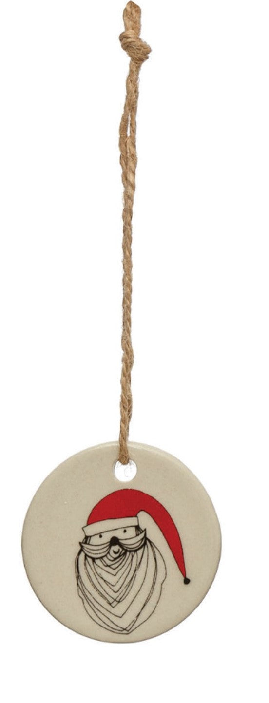 Round Stoneware Tag Ornaments - Multiple Options