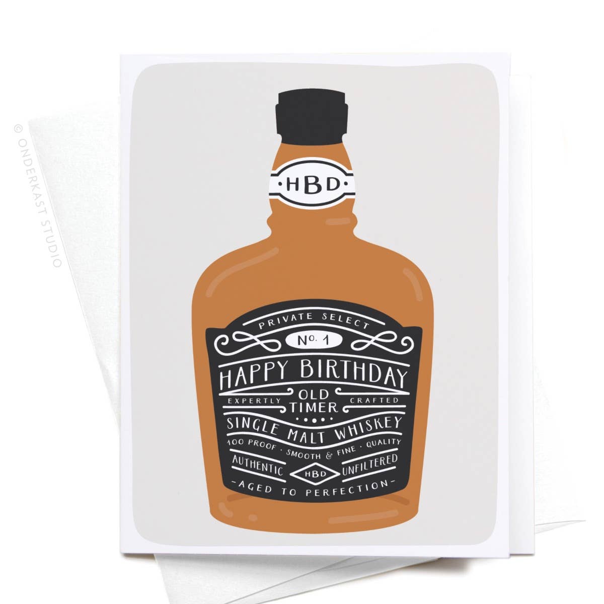 Happy Birthday Whiskey Bottle Greeting Card