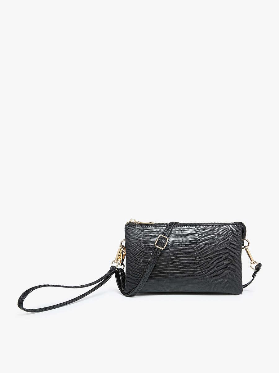 * Riley Lizard 3 Compartment Crossbody/Wristlet