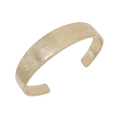Worn Gold Textured Cuff Bracelet