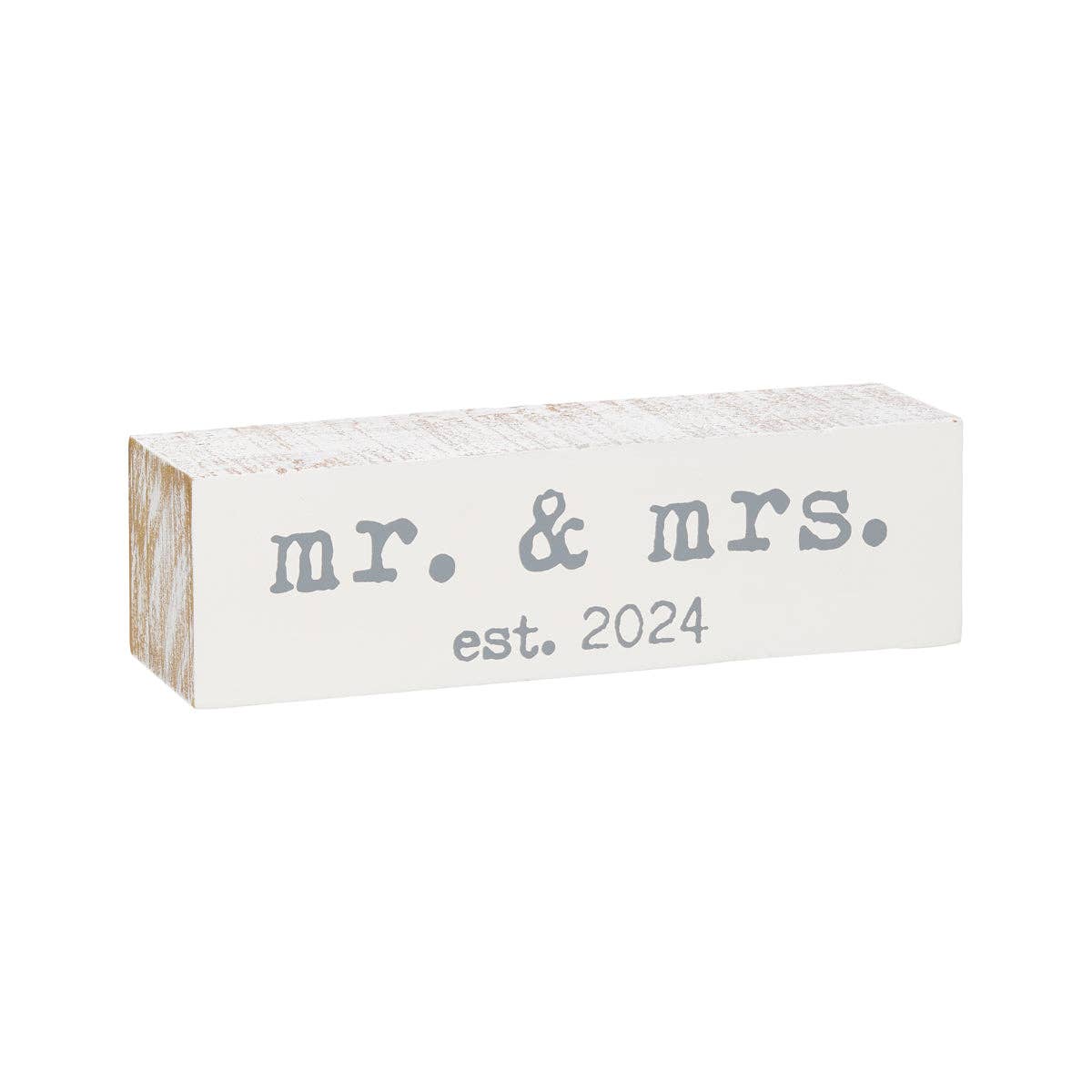 Mr & Mrs 2024 Large Wood Sitter