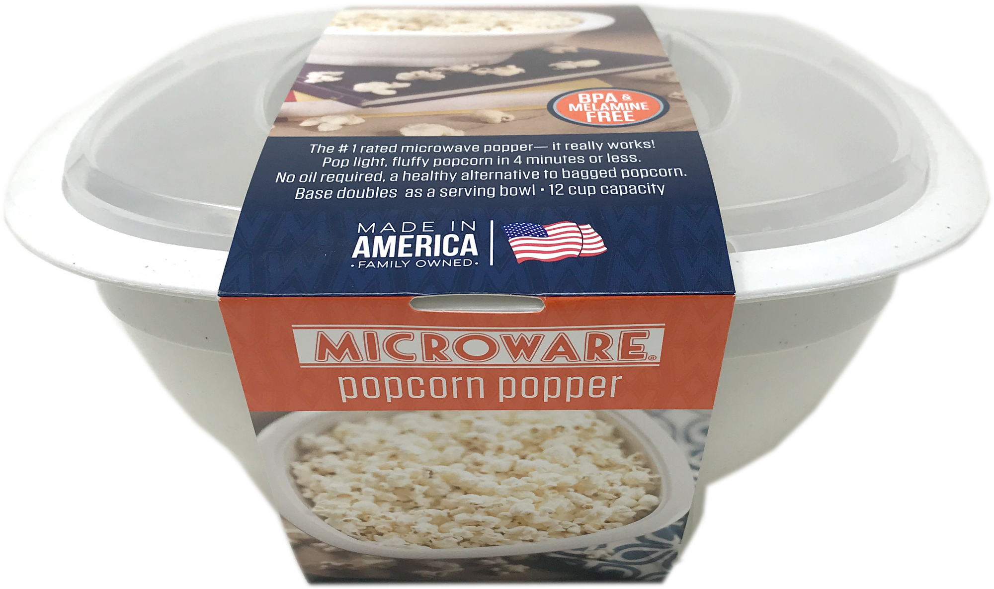 Microwave Popcorn Popper Bowl - White