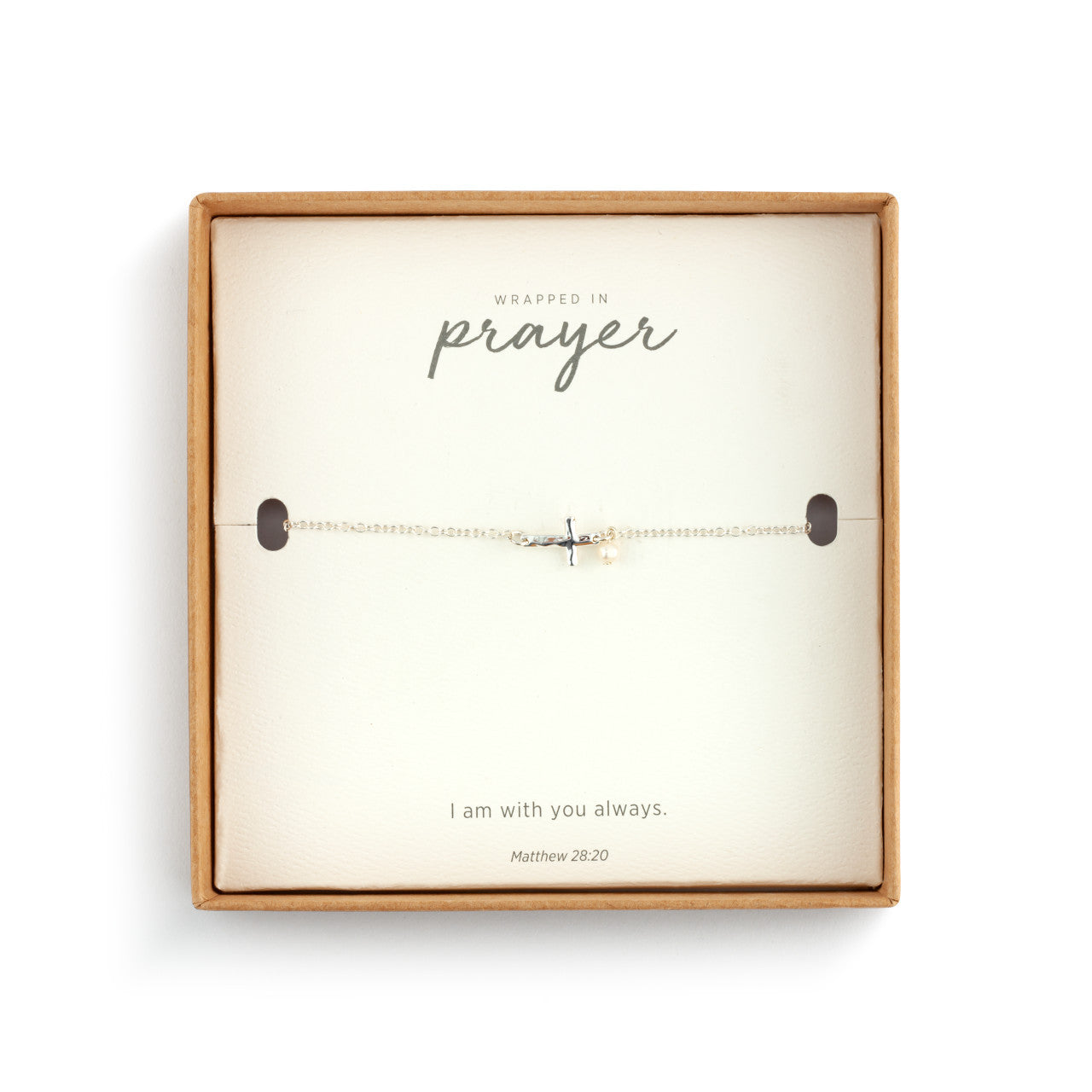 Silver Dainty Cross Prayer Bracelet