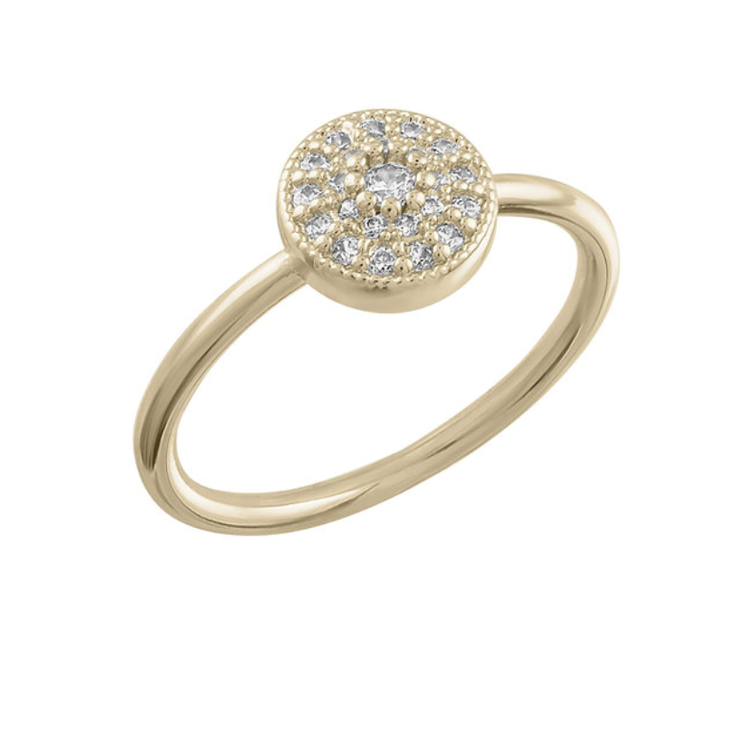 Round CZ Gold Layer Ring 39g