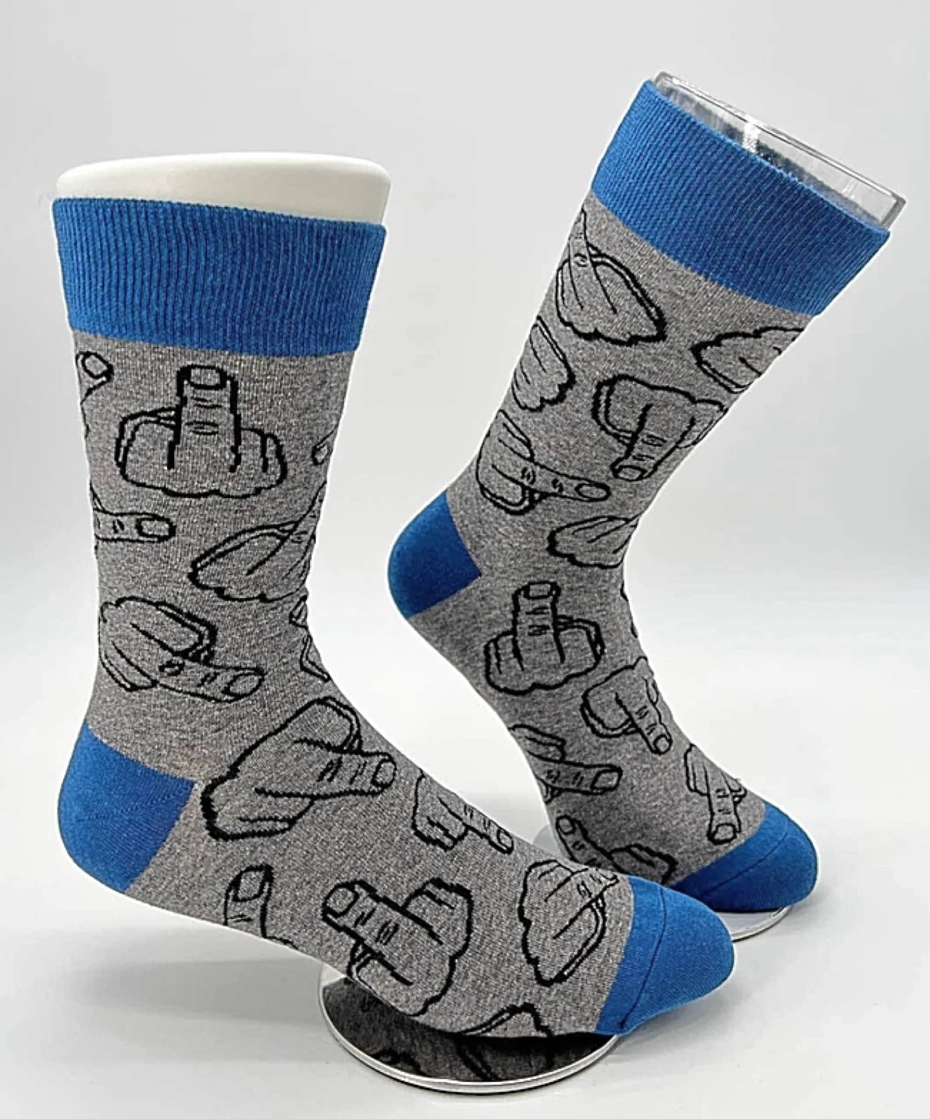 Middle Finger Mens Crew Socks